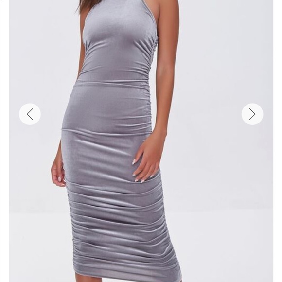 Ruched Velvet Bodycon Dress - Picture 2 of 4